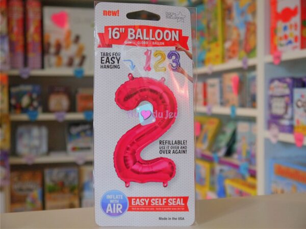 Ballon Chiffre 2 Rose à Air
