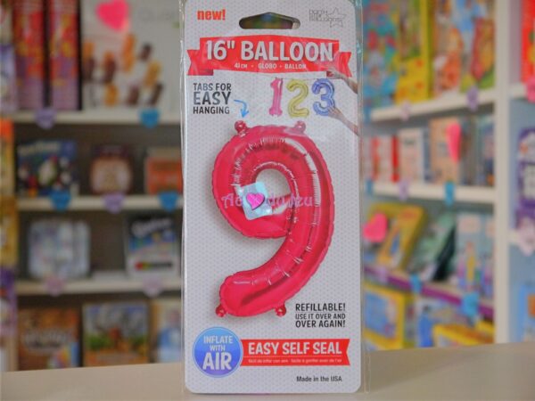 Ballon Chiffre 9 Rose à Air