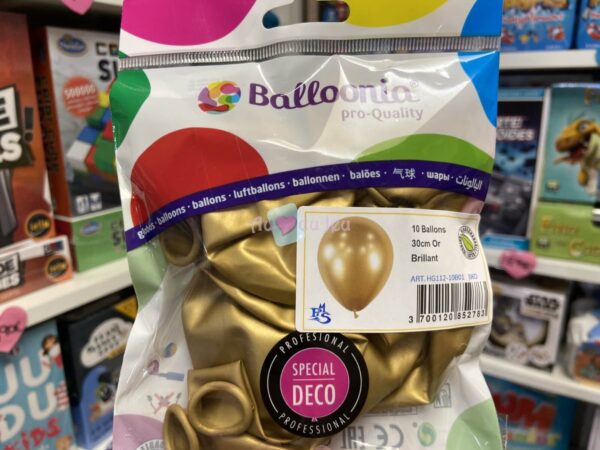 10 Ballons Latex 30 cm - Or Brillant