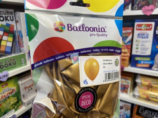 10 Ballons Latex 30 cm - Or