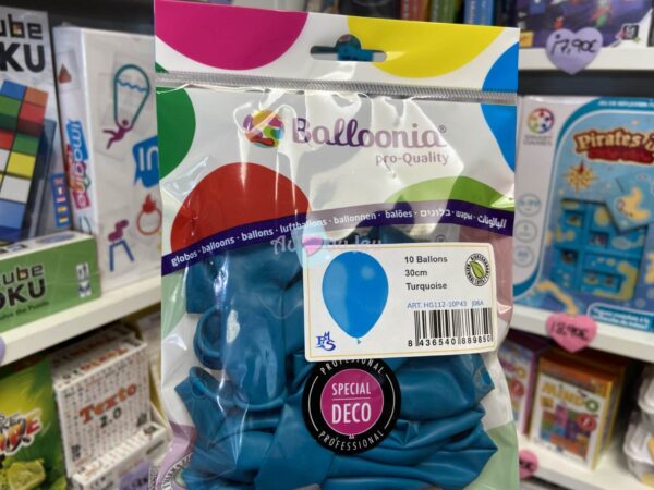 10 Ballons Latex 30 cm - Turquoise