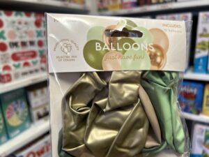 10 Ballons Mix Vert et Dore