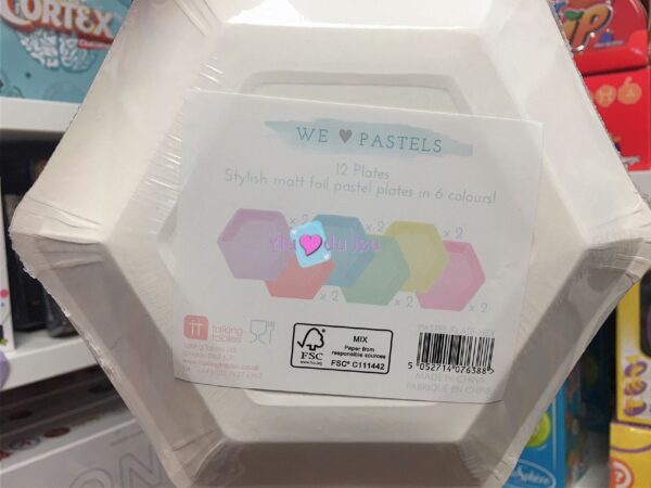 12 Assiettes Pastels Assorties Talking Tables