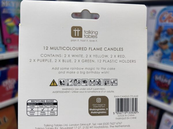 12 Bougies Flammes Colorees Talking Tables