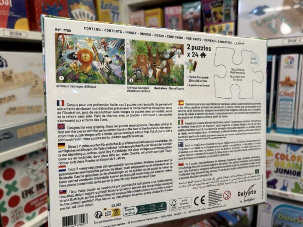 2 Puzzles 24 Pièces Animaux Sauvages – Image 2