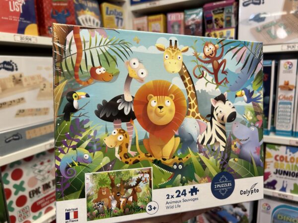 2 Puzzles 24 Pièces Animaux Sauvages
