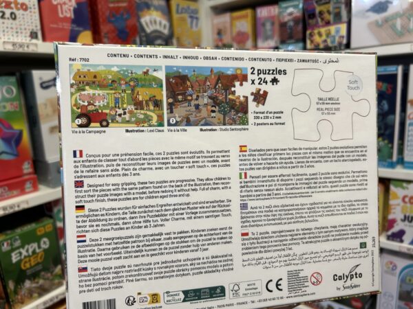 2 Puzzles 24 Pièces Ferme et Ville – Image 2