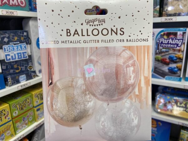3 Ballons Métallic Glitter Orb