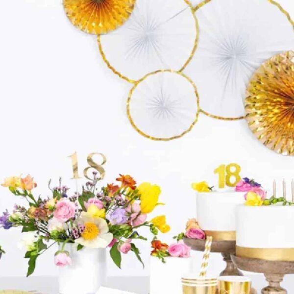 3 Rosettes en Papier Blanc PartyShop