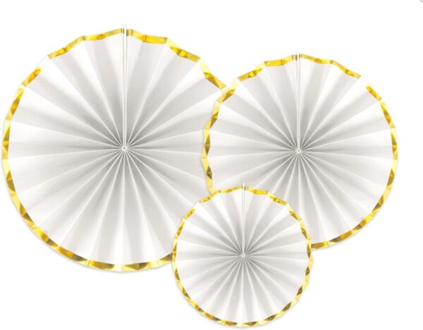 3 Rosettes en Papier Blanc PartyShop