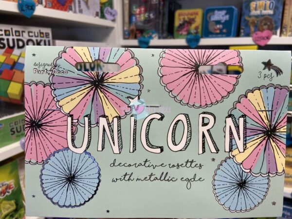 3 Rosettes en Papier Licorne