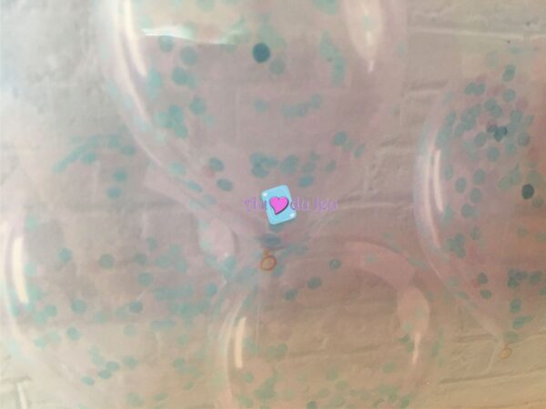 5 Ballons Confetti Bleu – Image 2