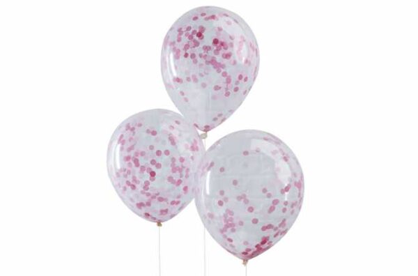 5 Ballons Confetti Rose Ginger Ray