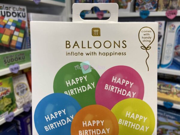 5 Ballons Latex Arc-en-ciel