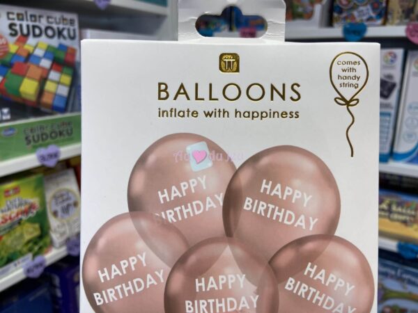 5 Ballons Latex Rose Gold
