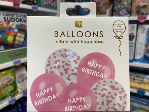 5 Ballons Latex Rose