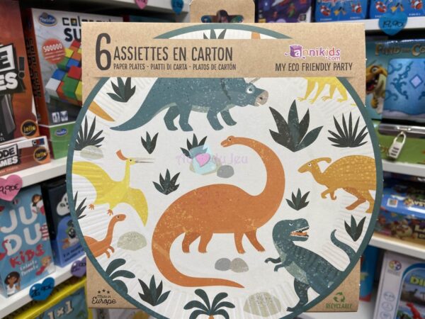 6 Assiettes Dinosaures
