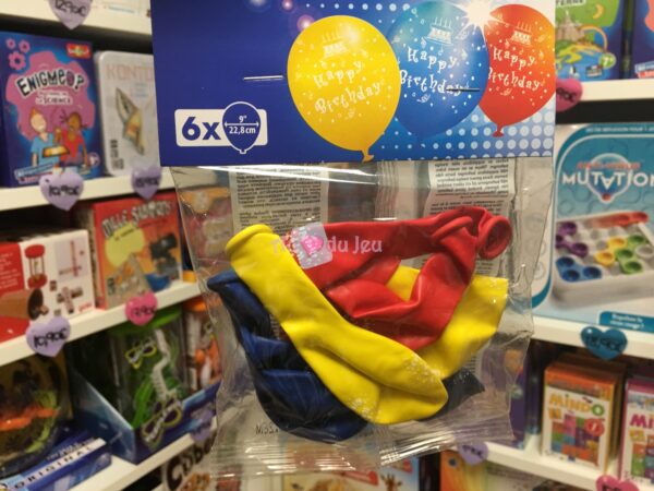 6 Ballons en Latex Happy Birthday 9''