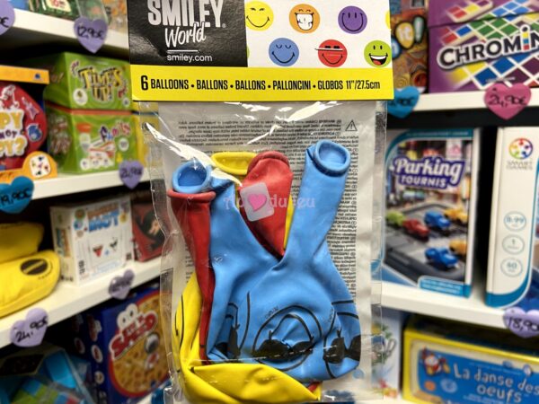6 Ballons Latex Smiley World