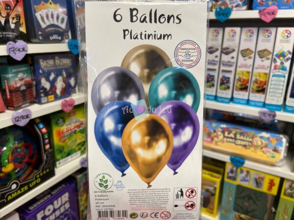 6 Ballons Platinium Assortis 12''