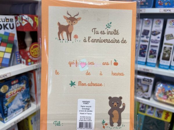 6 Cartes Invitations Foret – Image 2