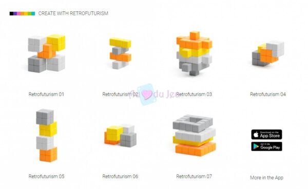 60 Cubes Magnétiques PIXIO Retrofuturism – Image 5