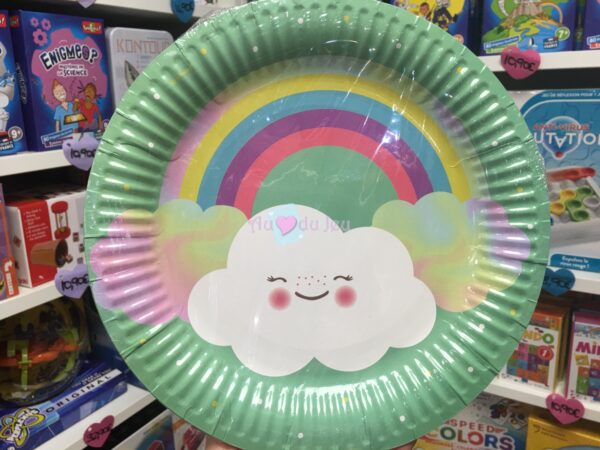 8 Assiettes Arc-en-ciel et Nuage