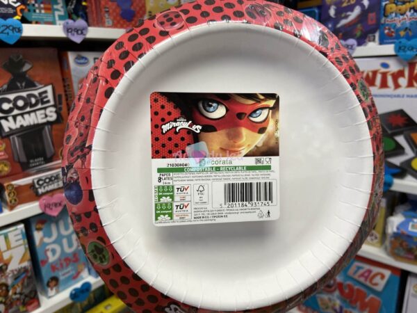 8 Assiettes en Carton Ladybug