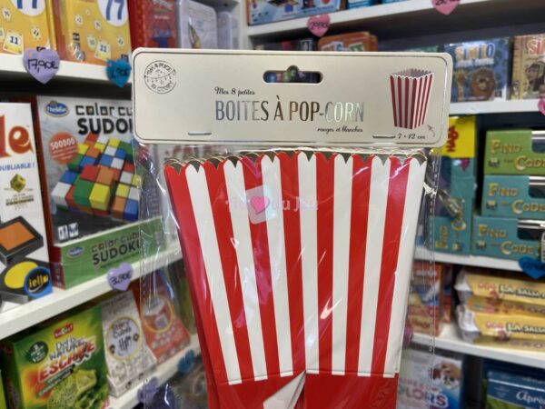 8 Boites à Popcorn Rouge et Blanche