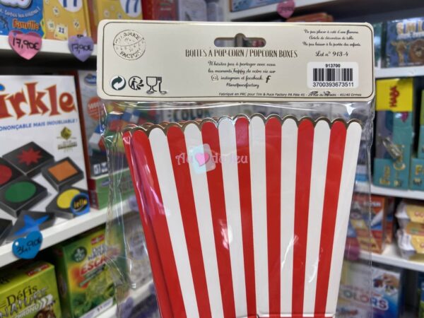 8 Boites à Popcorn Rouge et Blanche – Image 2