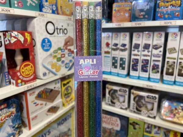 8 Crayons Hb Glitter APLI Kids