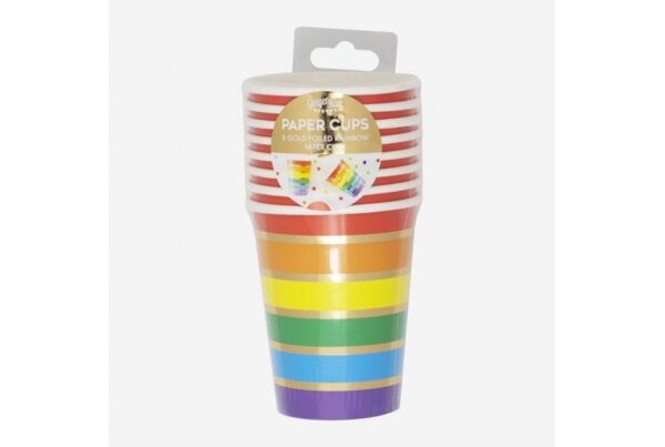 8 Gobelets Arc en ciel Ginger Ray