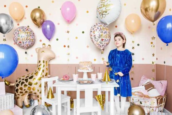 Ballon Happy Birthday Fleurs 35 cm Amscan