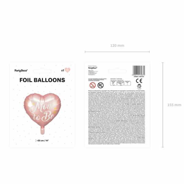 Ballon Mom To Be Rose 35 cm PartyDeco