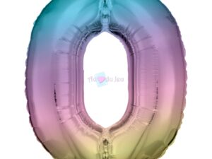 Ballon Chiffre 0 Arc-en-ciel Pastel (86 cm) Amscan