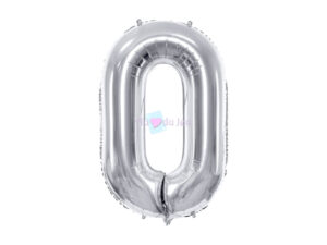 Ballon Chiffre 0 - Argente (86 cm) PartyDeco