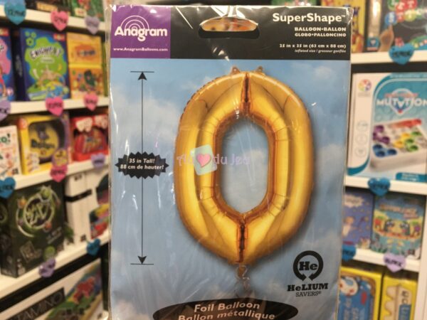 Ballon Chiffre 0 Doré