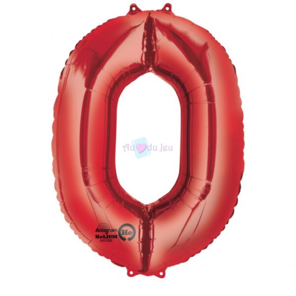 Ballon Chiffre 0 Rouge – Image 2