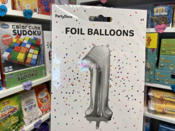 Ballon Chiffre 1 - Argente (86 cm) PartyDeco