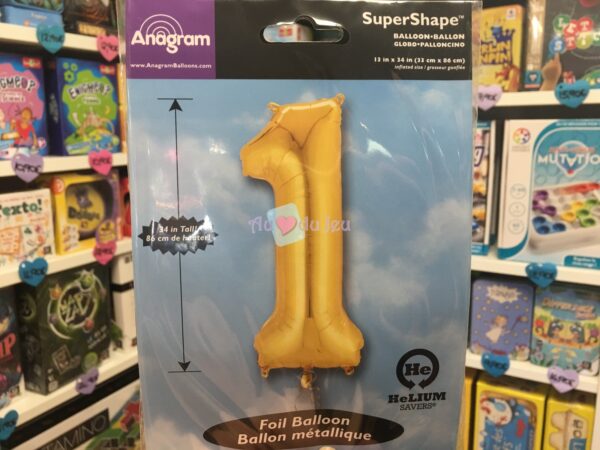 Ballon Chiffre 1 Doré