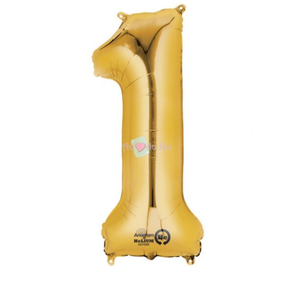 Ballon Chiffre 1 Doré – Image 2
