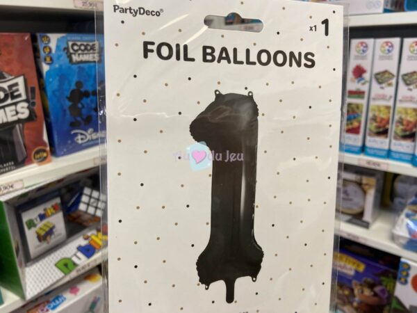 Ballon Chiffre 1 - Noir (86 cm) PartyDeco