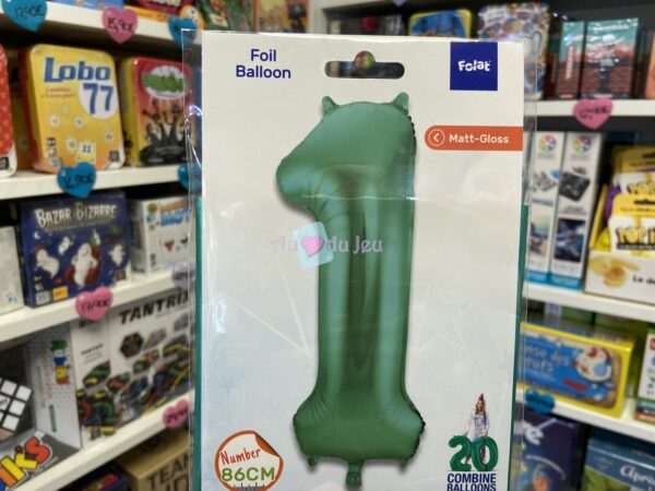 Ballon Chiffre 1 Vert Métallique