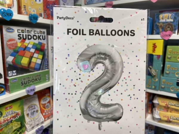 Ballon Chiffre 2 - Argente (86 cm) PartyDeco