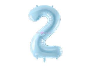 Ballon Chiffre 2 - Bleu Clair (86 cm) PartyDeco