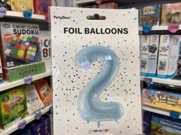 Ballon Chiffre 2 - Bleu Clair (86 cm) PartyDeco