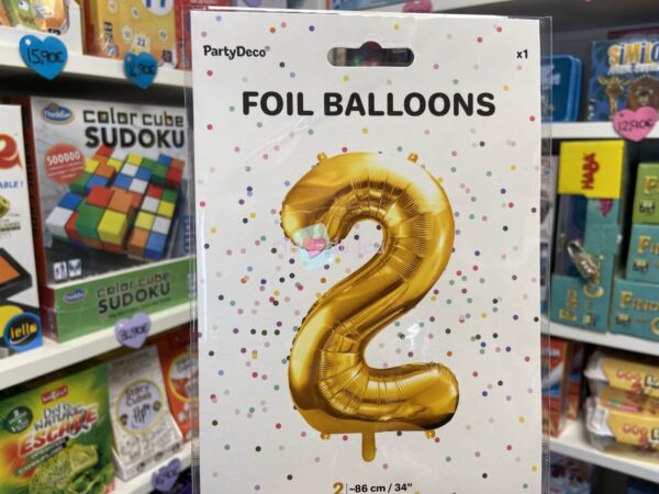 Ballon Chiffre 2 - Dore (86 cm) PartyDeco