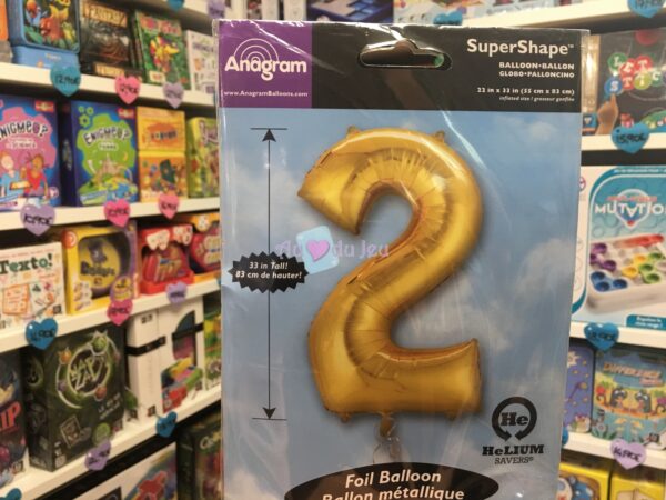 Ballon Chiffre 2 Doré
