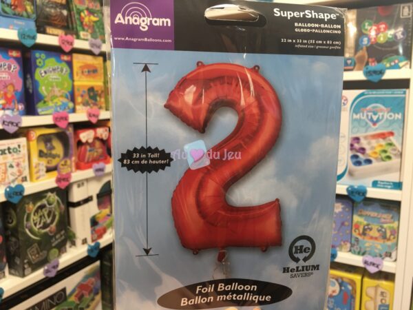 Ballon Chiffre 2 Rouge