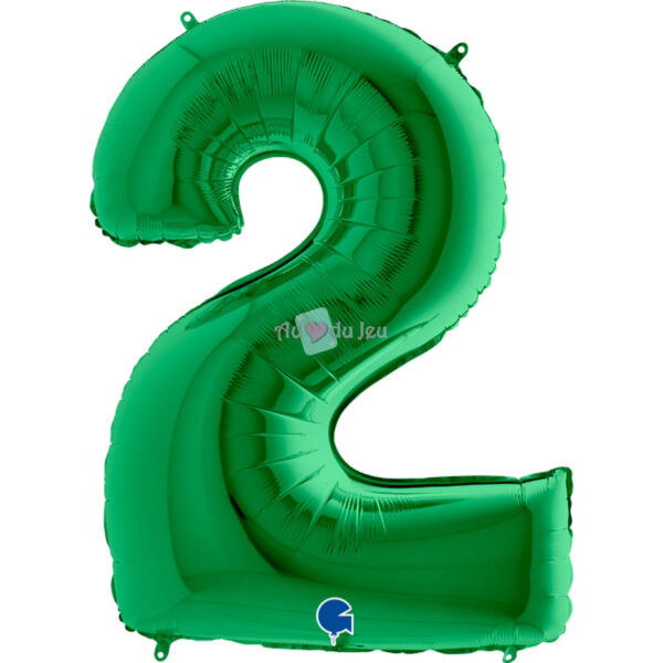 Ballon Chiffre 2 Vert 102 cm
